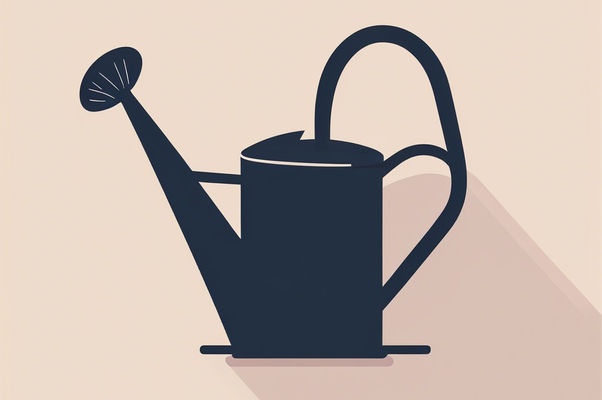 Minimalist illustration of a watering can
